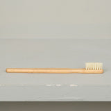 Wood and bristle toothbrush