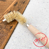 Sink brush with wooden handle