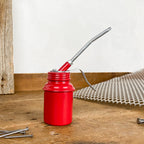 Burette à huile métallique laquée rouge
