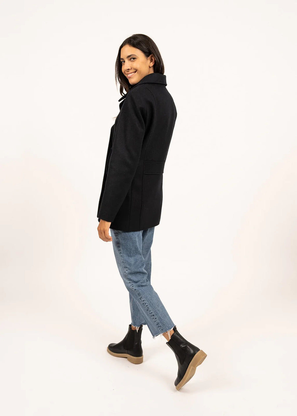 Women's Voilure wool pea jacket