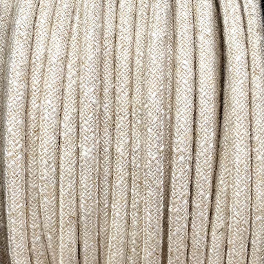 Round white and linen mix lighting cable