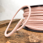 Câble luminaire rond vieux rose et beige