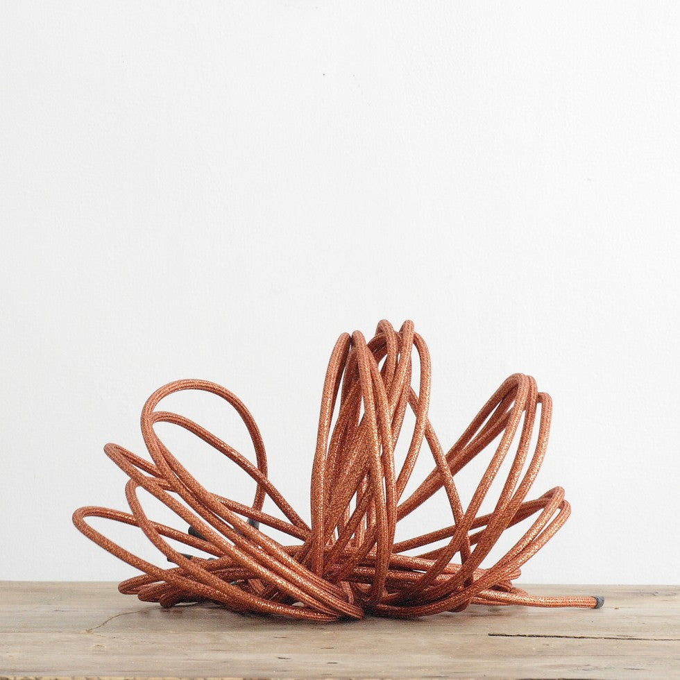 Spangled copper round textile cable