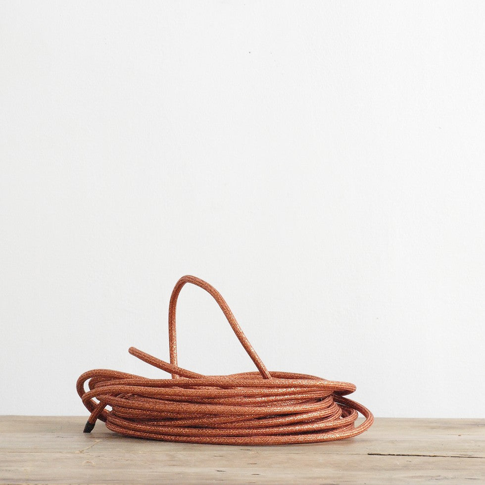 Spangled copper round textile cable