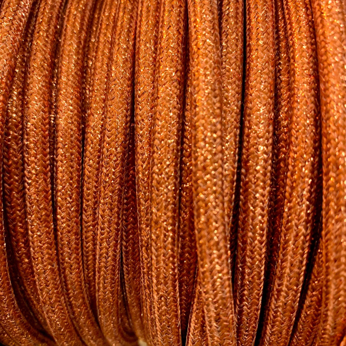 Spangled copper round textile cable
