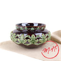 Terracotta pot cover with frog frieze