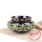 Terracotta pot cover with frog frieze