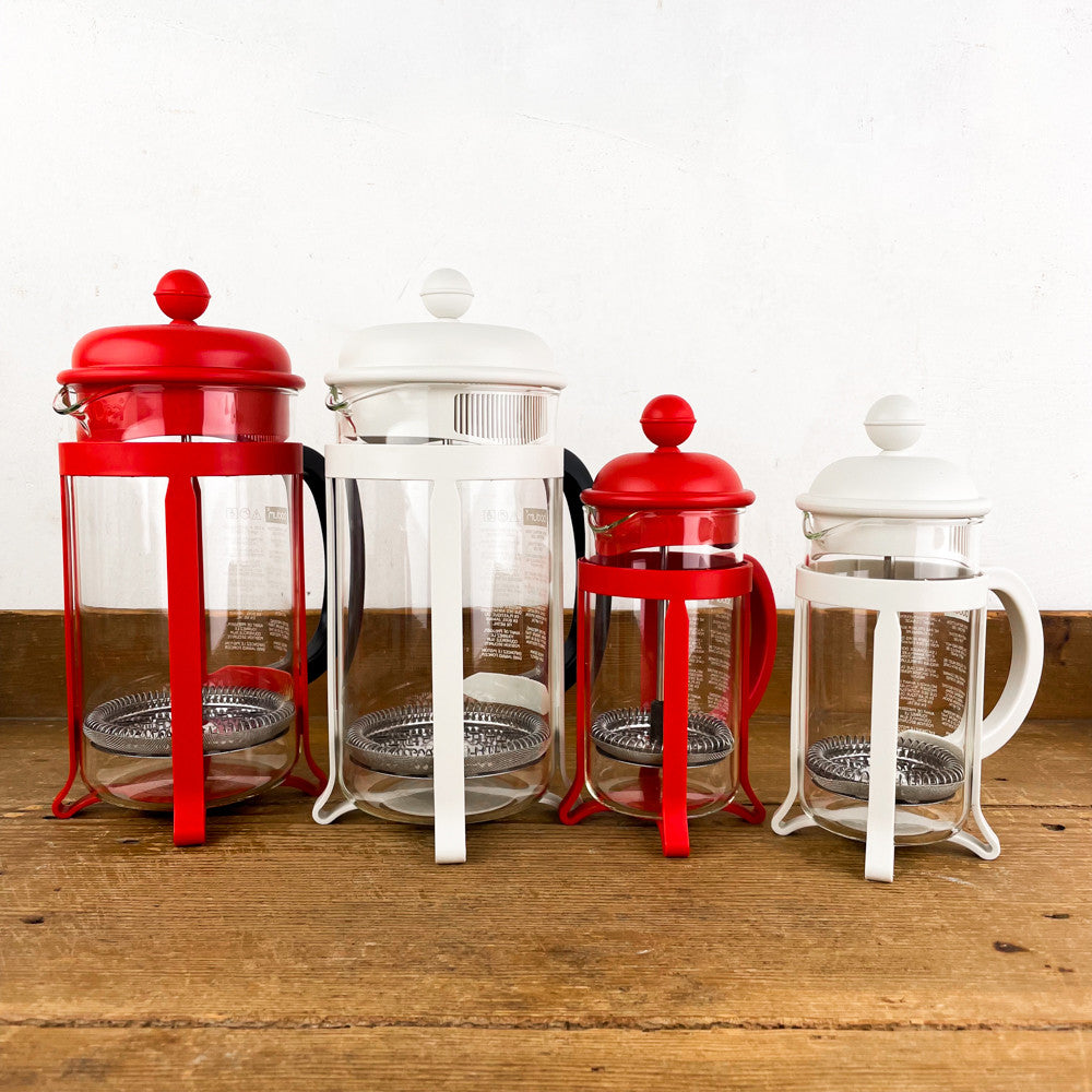 Cafetière à piston Bodum blanche et rouge