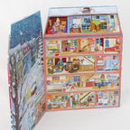 Calendrier de l'avent maison pliable, scènes de cuisine, salon et chambres, jeu réutilisable, fabriqué en Allemagne