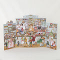 Calendrier de l'Avent tryptique boutique de Noël allemand à ouvrir, scènes rétro de Noël, compte à rebours, 58 x 33 cm