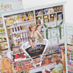 Vitrine de Noël rétro à poser, calendrier de l'Avent Spiegelburg fabrication allemande avec ange et petits tiroirs numérotés