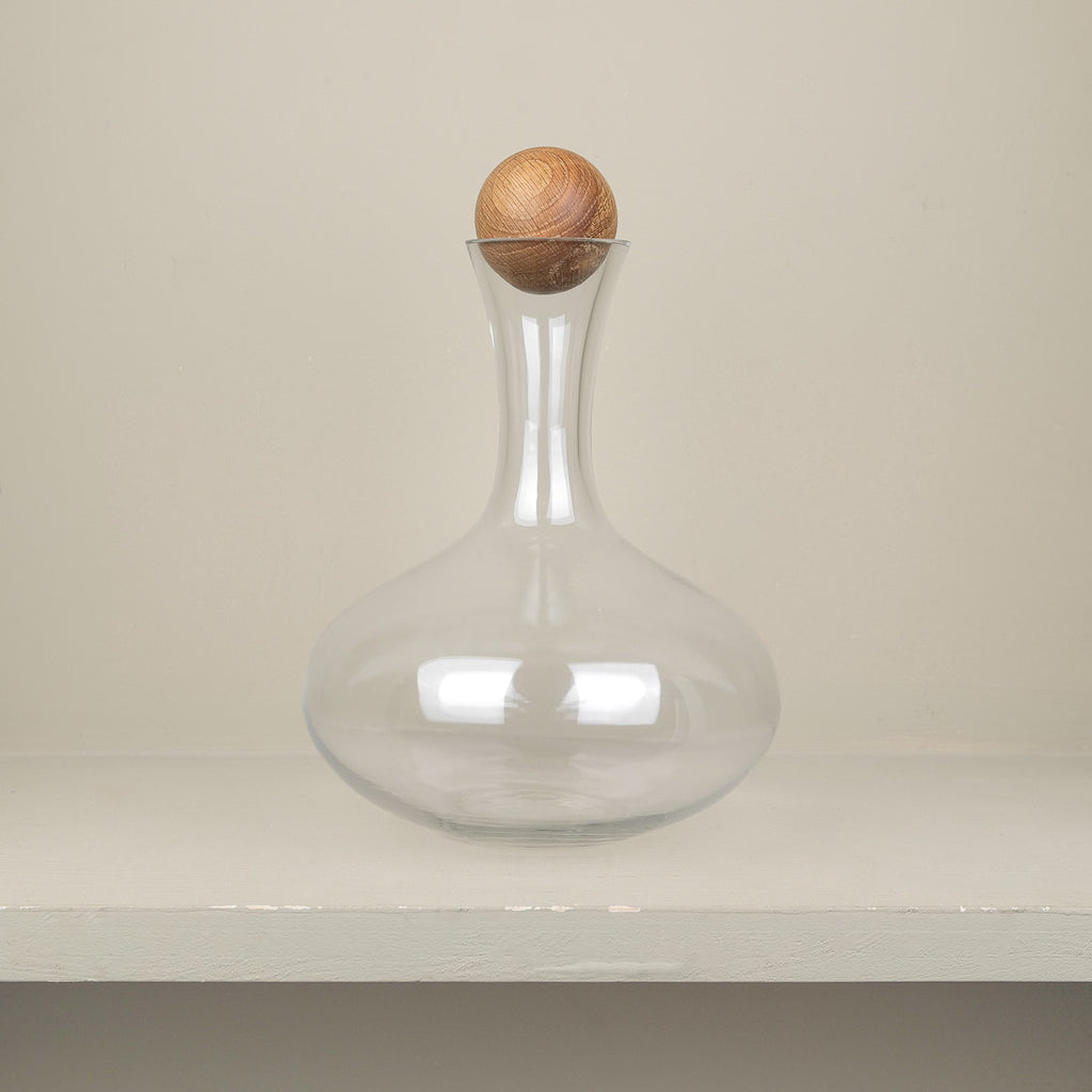Blown glass wine decanter