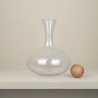 Clear glass wine decanter