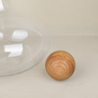 Blown glass wine decanter with wooden stopper