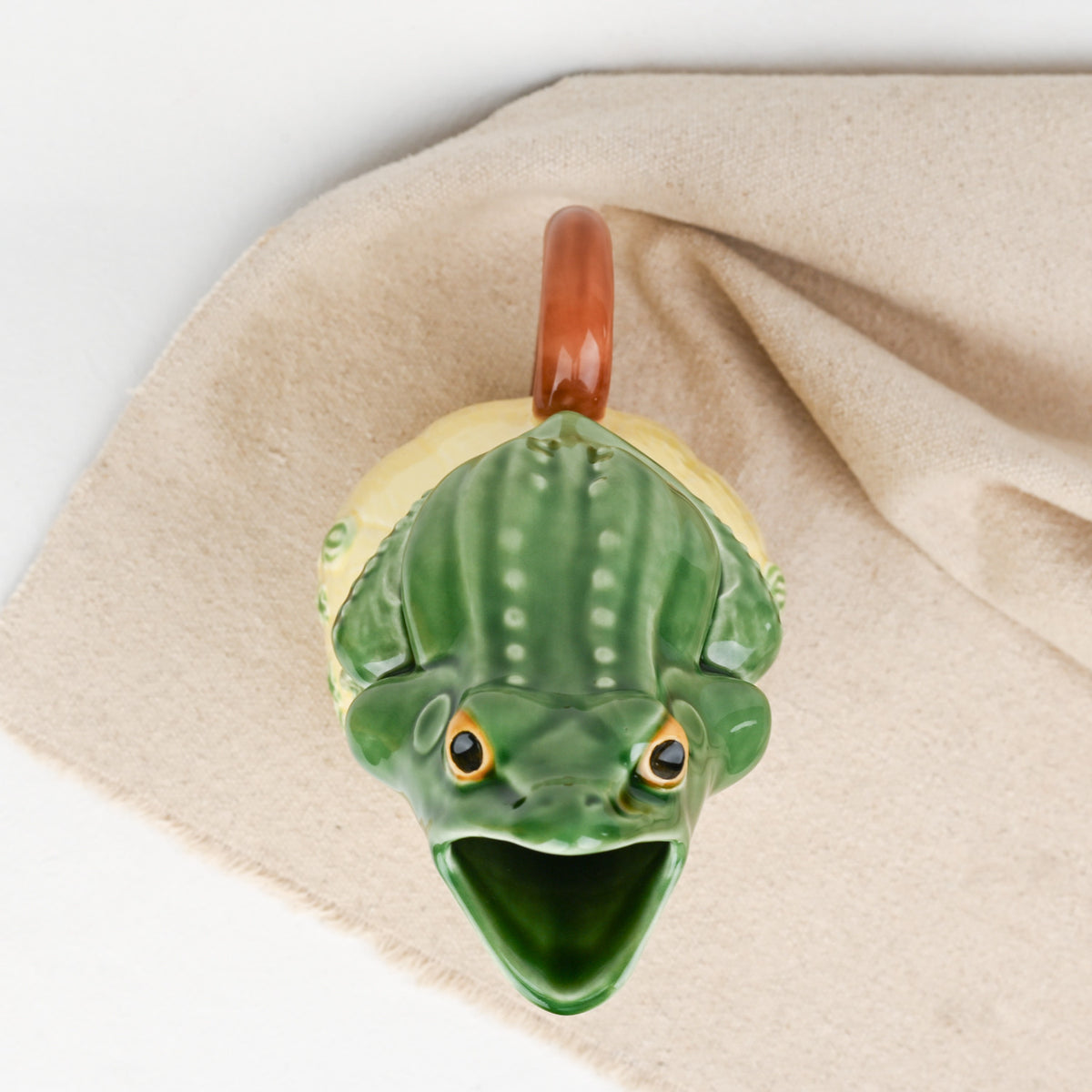 Frog decanter Bordallo Pinheiro Portuguese ceramic