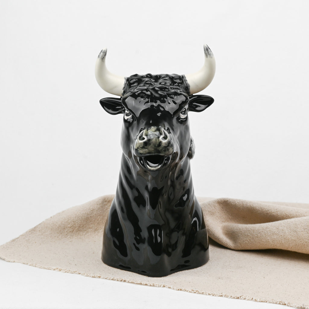 Ceramic bull head decanter