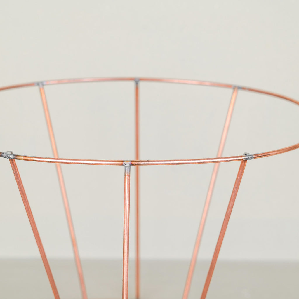 Copper dome lampshade frame