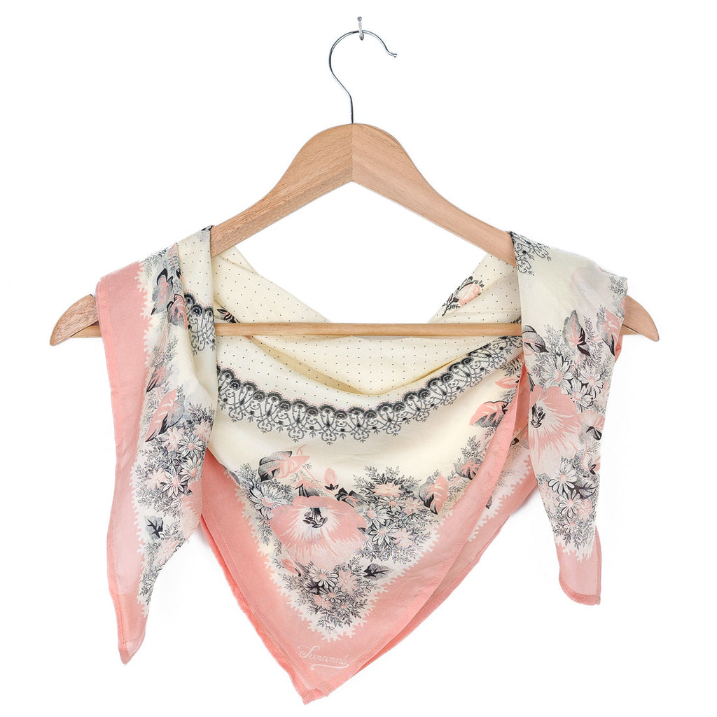 Provençal silk square pink
