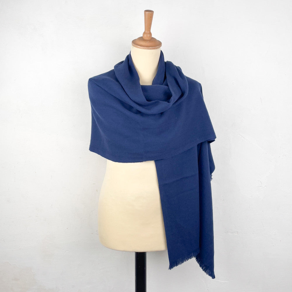 Châle 100% Cachemire bleu