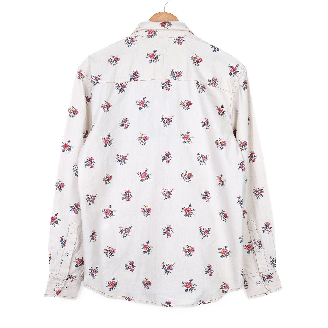 Chemise écrue à fleurs
