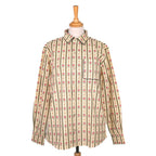 Chemise kaki à fleurs anciennes