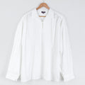 White Picasso shirt by Coline Diffusion, open V-neck, long sleeves, relaxed fit, one size