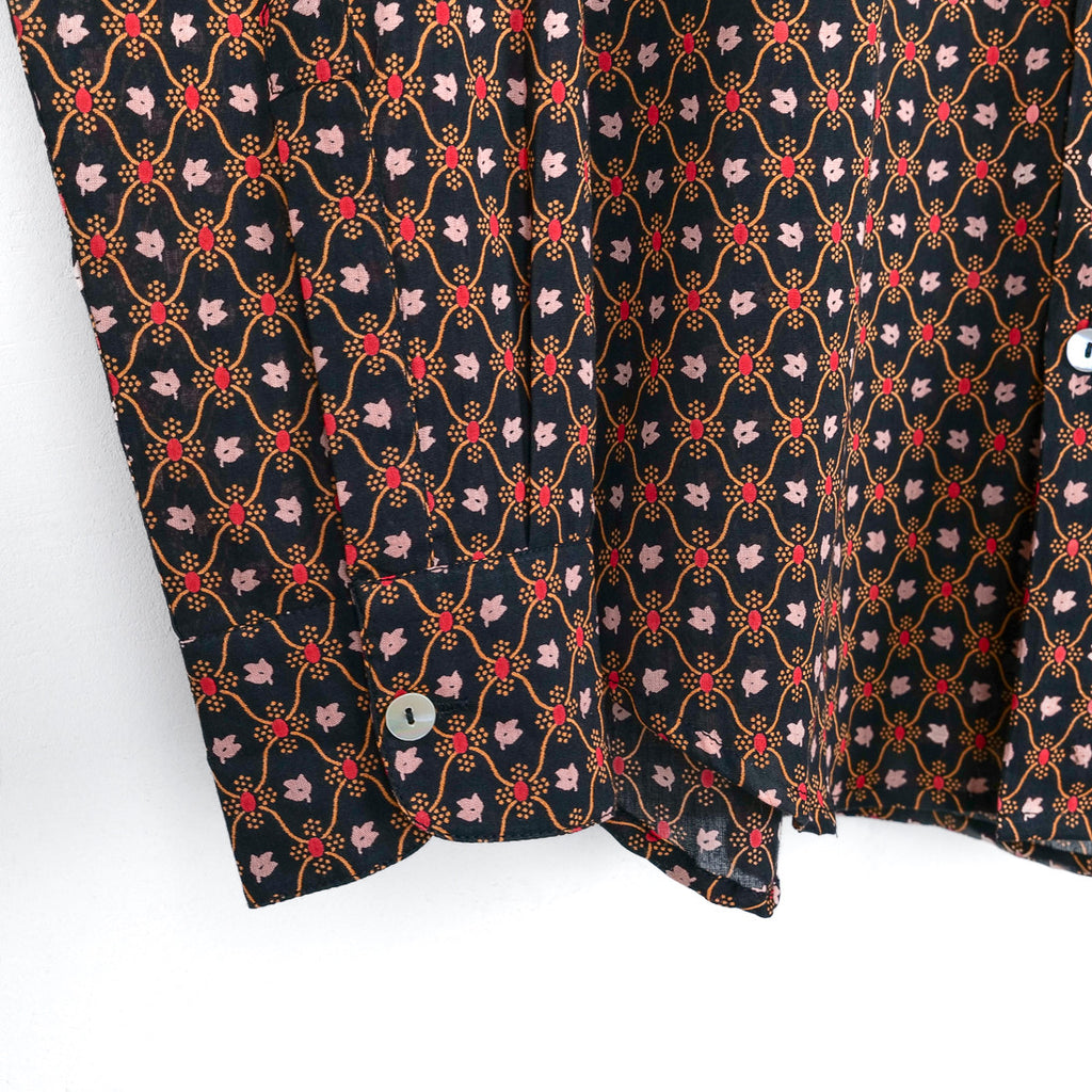 Chemise provençale motif treille noir