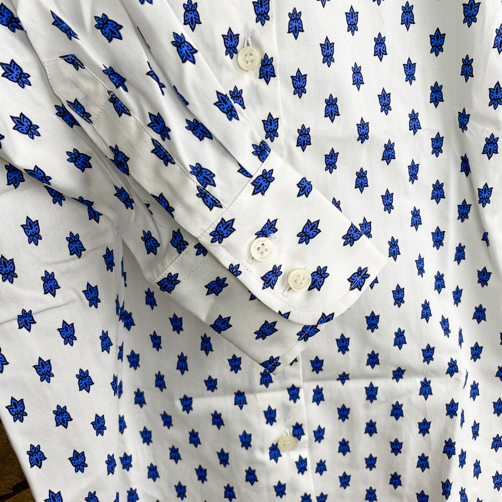 Chemisier femme provençal mosca blanc et bleu