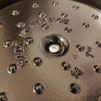Round cherry cast iron casserole