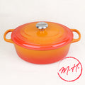 Cocotte ovale Le Creuset en fonte émaillée coloris Volcanique, idéale pour braiser et rôtir, fabrication française