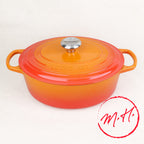 Cocotte ovale Le Creuset en fonte émaillée coloris Volcanique, idéale pour braiser et rôtir, fabrication française