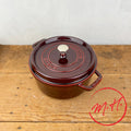 Round cast-iron casserole, garnet-red