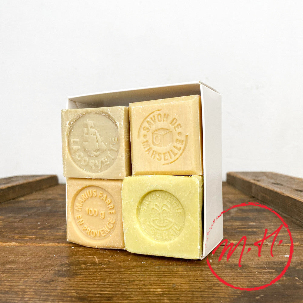 Set of 4 Marseille soaps