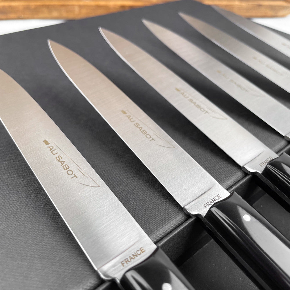 Au Sabot Richelieu box set of 6 black knives
