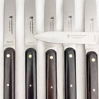 Box of 6 steak knives, ebony handle