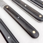 Box of 6 steak knives, ebony handle