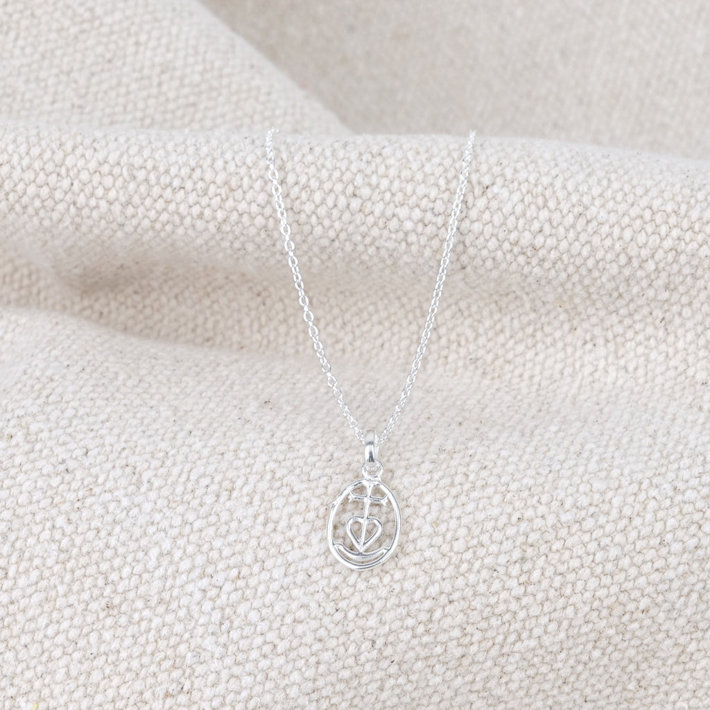 Encircled Camargue cross silver necklace