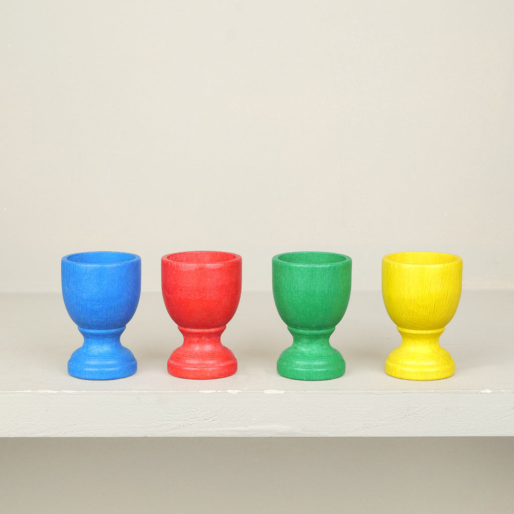 Coloured wooden egg cup