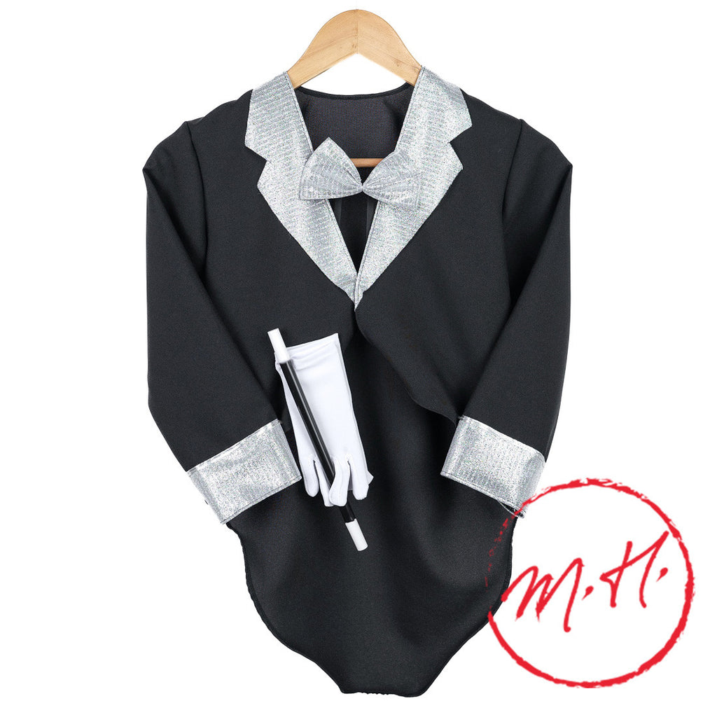 Magician's costume with glove and magic wand