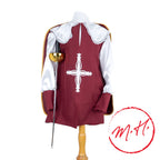 Musketeer costume with cape and sword