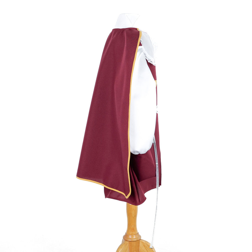 Musketeer costume with cape and sword