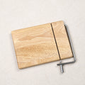 Wire cheese slicer with stainless steel wire on rubberwood board, 24 x 17.5 cm, for Christmas cheese platters