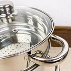 Single-tier stainless steel couscoussier