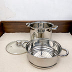 Single-tier stainless steel couscoussier