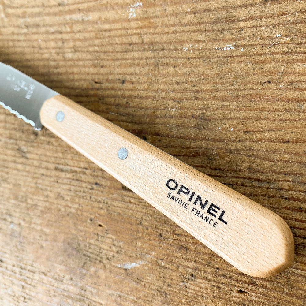 Opinel serrated knife in beech wood