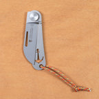 Claude Dozorme London slim sailor's knife, stainless steel folding knife with multicolour lanyard