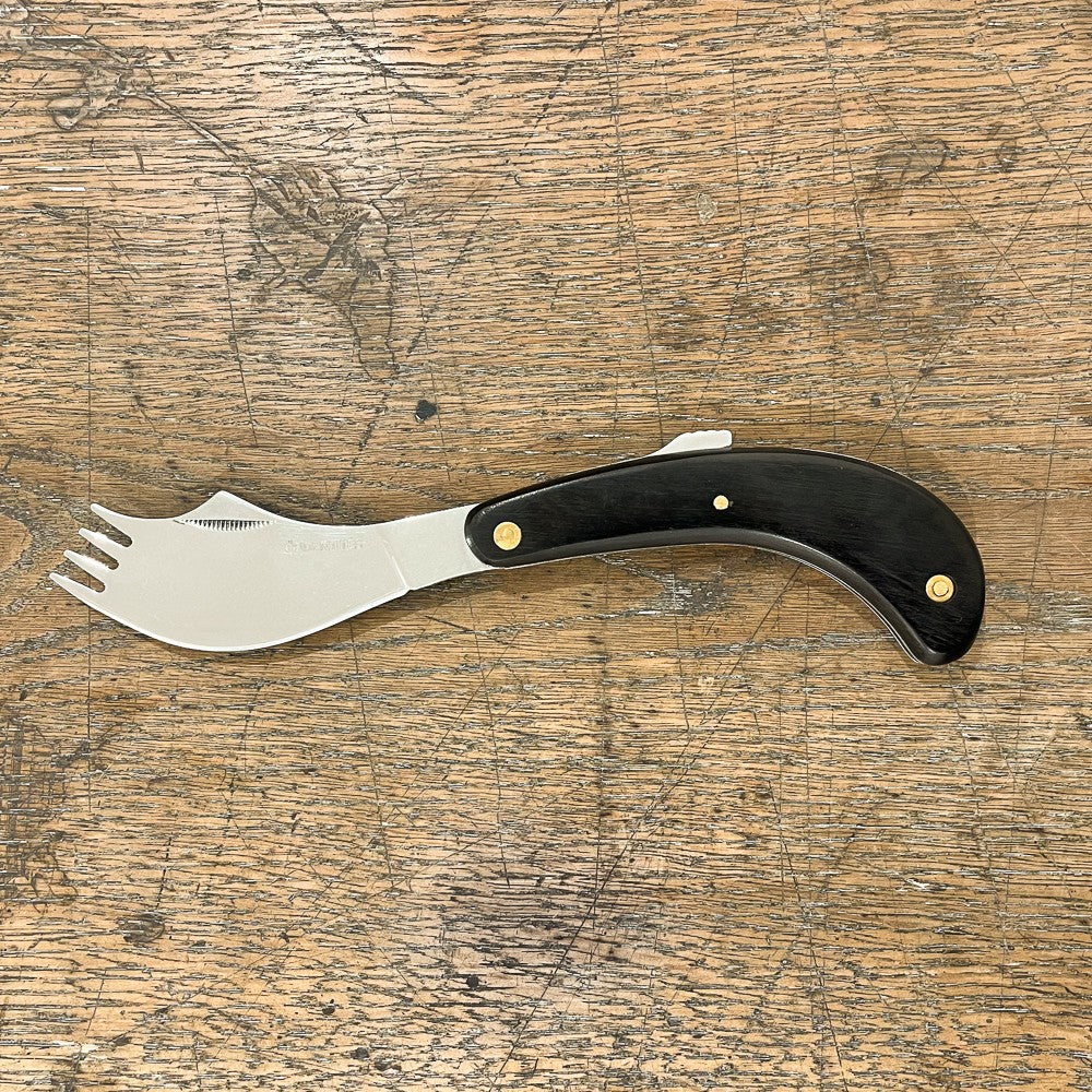 Ergonomic folding knife-fork