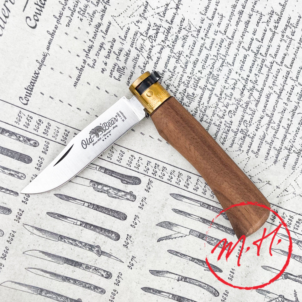 Walnut folding knife