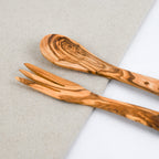 Olive wood salad servers