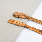 Olive wood salad servers